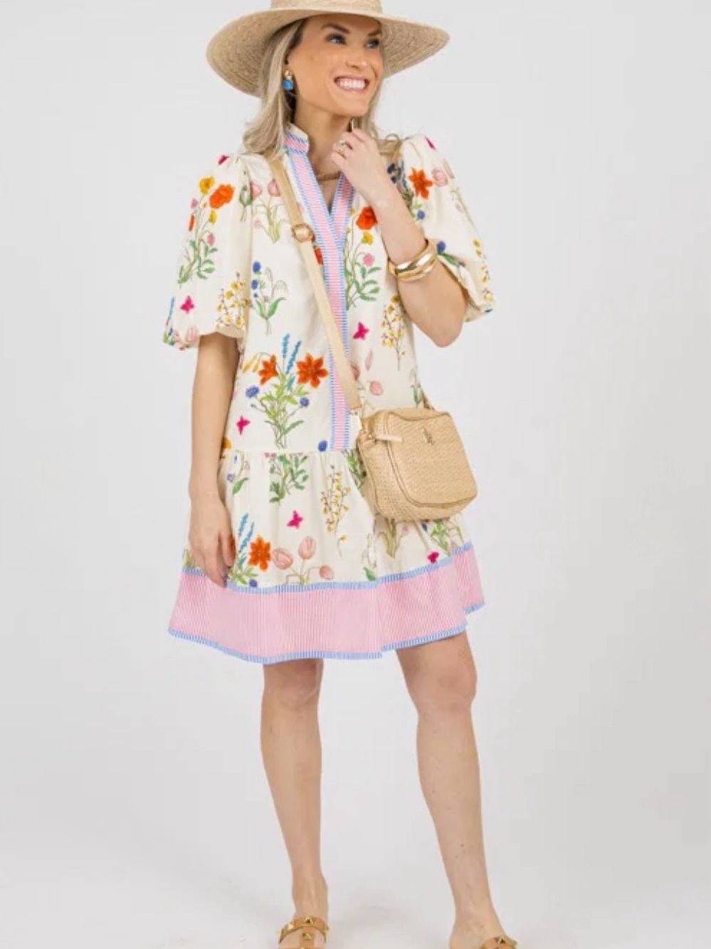 THML Kieran Cream Floral Dress